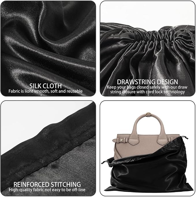 6 Pack Dust Bags for Handbags Silk Dust Cover Bag for Handbags Purses Shoes - Image 6