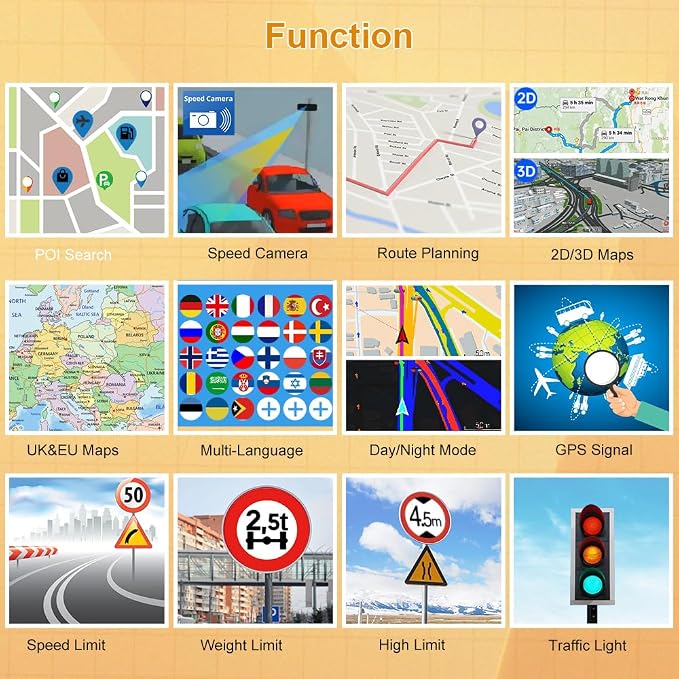 GPS Navigator for Car 7 inch Touch Screen Voice Prompts Turn Direction Speed - Image 2
