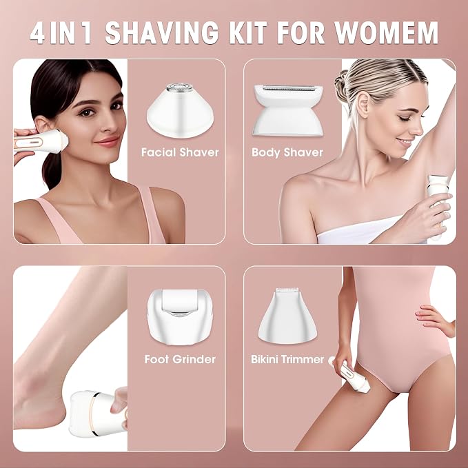 Electric Shavers for Women, 4 in 1 Hair Removal Kit - Image 2