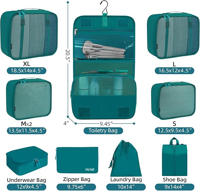 BAGAIL 6 Set/8 Set/10 Set Packing Cubes Various Sizes Packing Organizer - Image 2