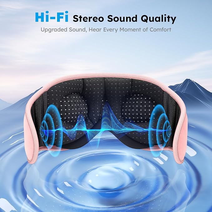 LC-dolida White Noise Sleep Mask, 3D Sleep Headphones - Image 7