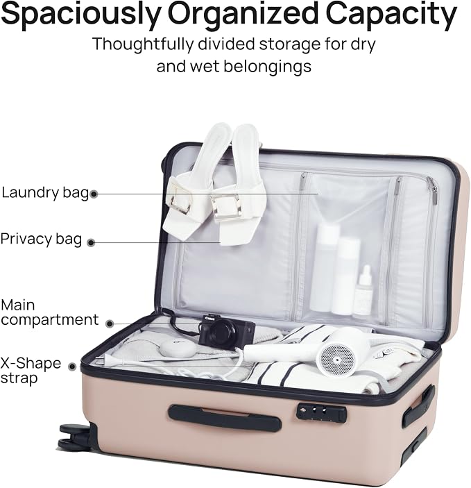 Carry On Suitcase, Checked Trunk Luggage - Image 3