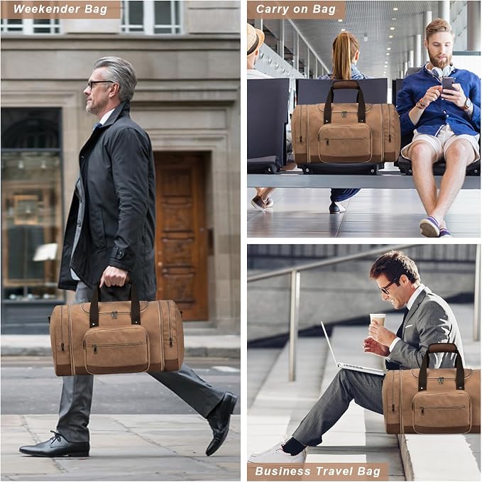 Litvyak Duffle Bag for Travel, 50L Canvas Travel Duffel Bags Overnight Weekend - Image 2