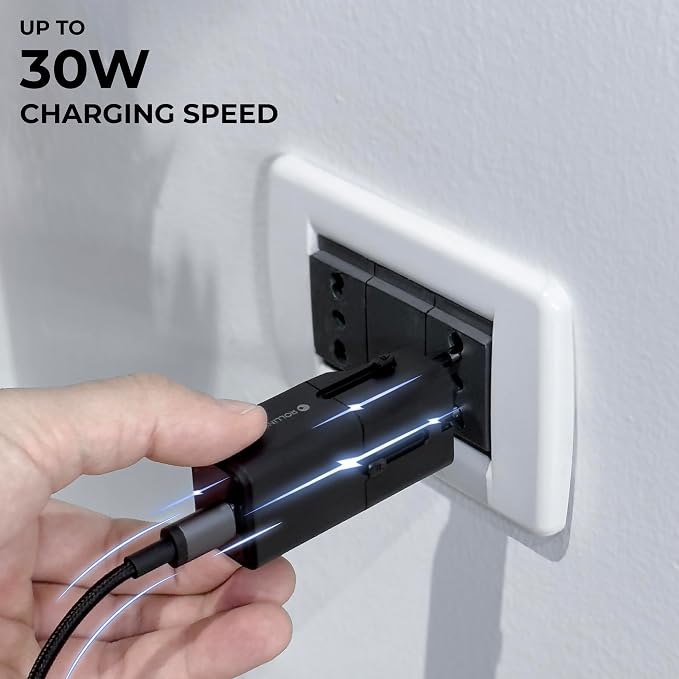Rolling Square Portable Pocket Travel Adapter I Universal USB-C Charger - Image 3