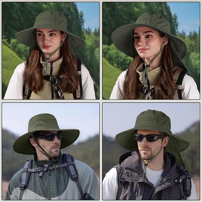 Sun Hats for Men Women, UPF50+ Protection Safari Hat, Wide Brim Fishing Hat - Image 5