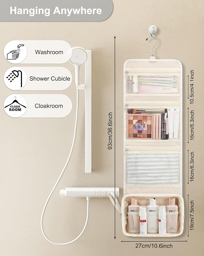 Relavel Hanging Toiletry Bag for Women, Hanging Makeup Organizer - Image 4