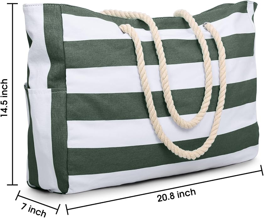 Becokan Beach Bags for Women Large Waterproof Beach Tote Bag Zipper Beach Bags - Image 4
