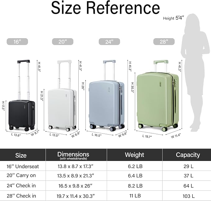 Hanke 28 Inch Luggage with Spinner Wheels Lightweight PC Hard Shell Suitcases - Image 2