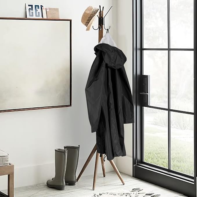 ANYOO Waterproof Rain Poncho Lightweight Reusable Hiking Hooded Coat Jacket - Image 8