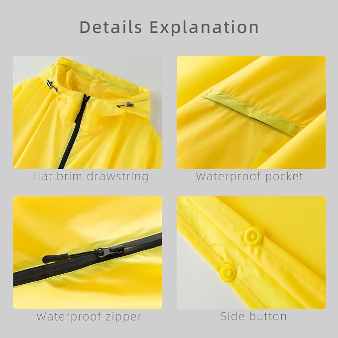 Cloak raincoat Unisex poncho Adult hooded men and women - Image 4