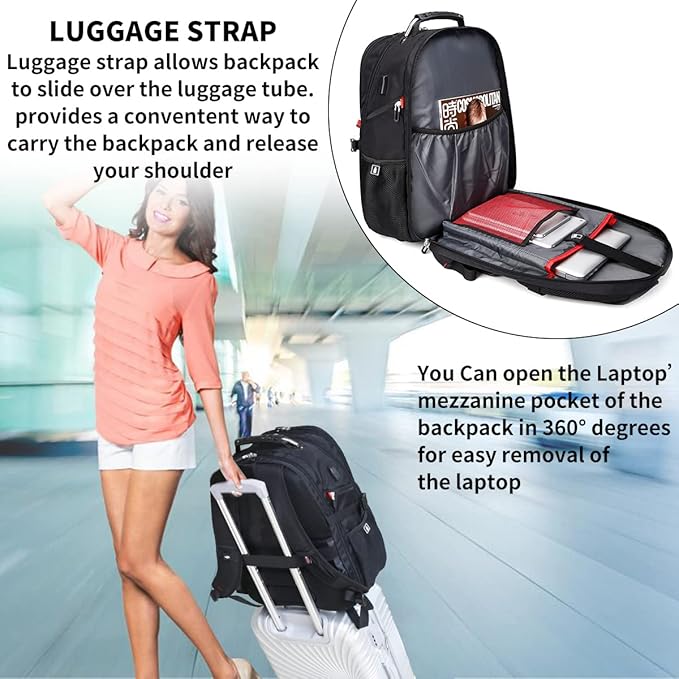 SHRRADOO Extra Large 50L Travel Laptop Backpack - Image 5