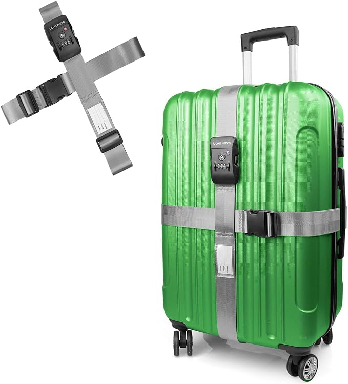Travel Inspira Travel Belt for Luggage, TSA Approved Luggage Straps, 3-Dial by TravelInspira