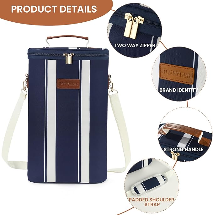 2-Bottle Insulated Wine Carrier Tote - Image 3