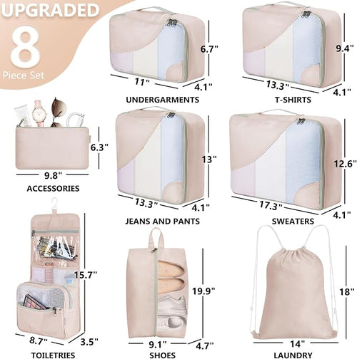 10 Set/8 Set Packing Cubes for Travel, Gifts for Women Mom, Anti-Tearing - Image 2
