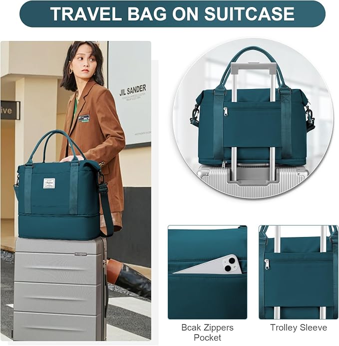Travel Duffel Bag, Sports Tote Gym Bag, Shoulder Weekender Overnight Bag - Image 2