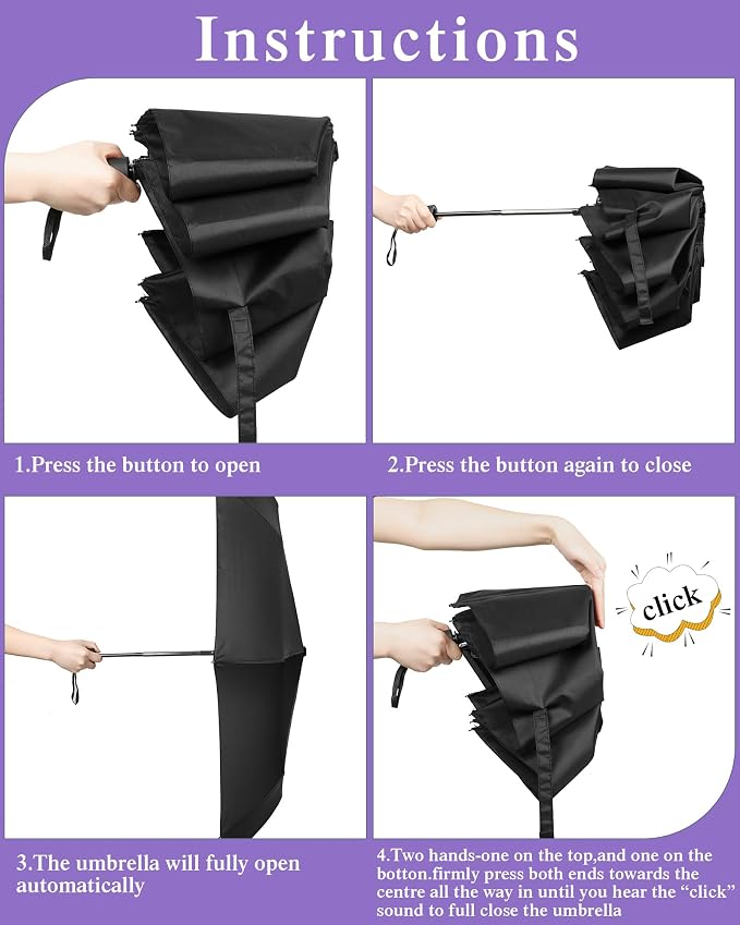 Yahenda 4 Pack Windproof Travel Umbrellas Bulk Automatic Open and Close - Image 4