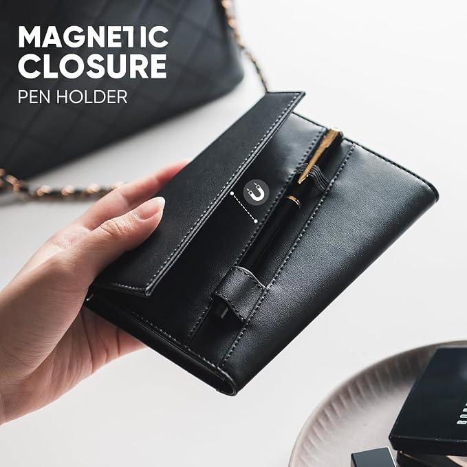 Real Leather Wallet RFID Blocking Passport Holder - Image 6