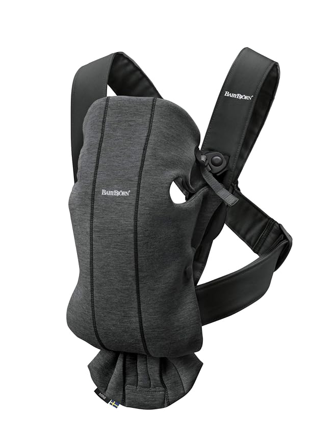 BabyBjörn Baby Carrier Mini, Charcoal Gray, 3D Jersey | Infant Carrier by BabyBj%C3%B6rn