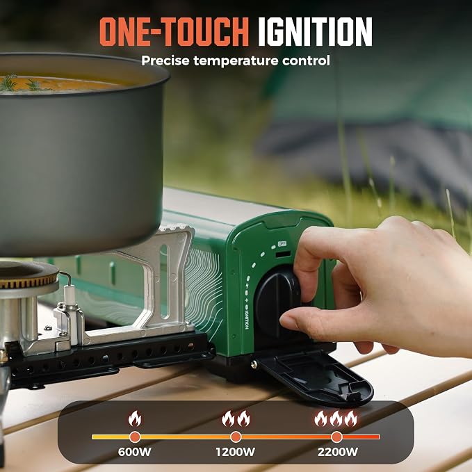 BIG HORN OUTDOORS Butane Camping Stove, Portable Folding Gas Burner - Image 4