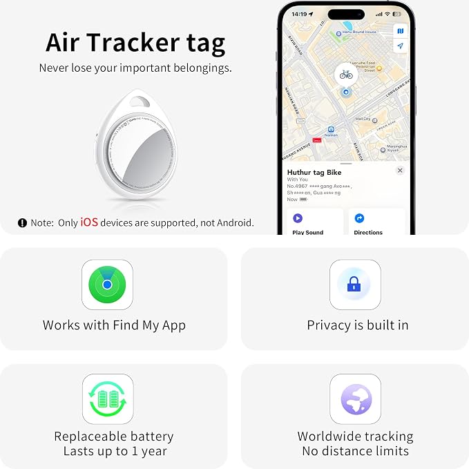 Air Tracker Tags-4 Pack, 5.3 Bluetooth Tracker Work - Image 2