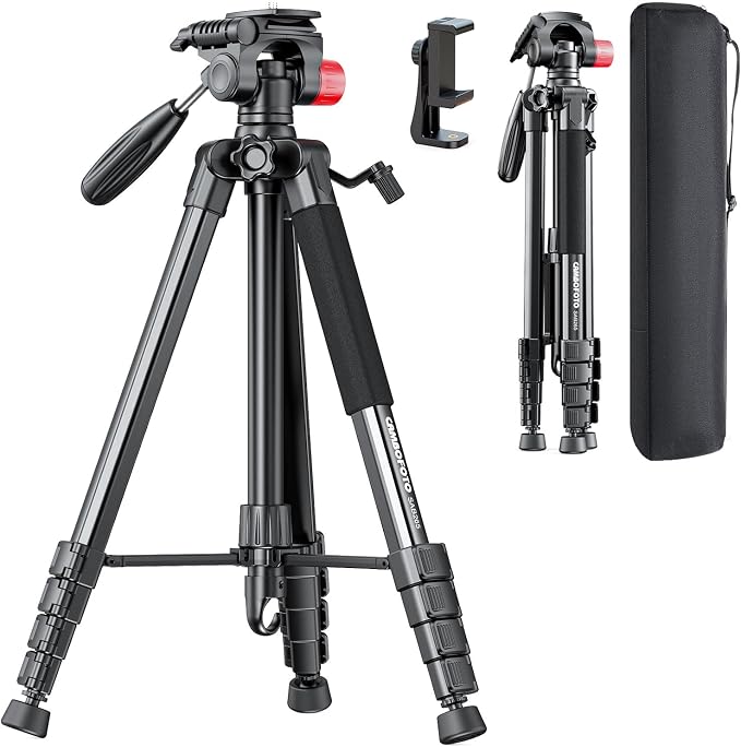 74"-Camera-Tripod, Porfessional Aluminum Heavy Duty Tripod Stand by CAMBOFOTO