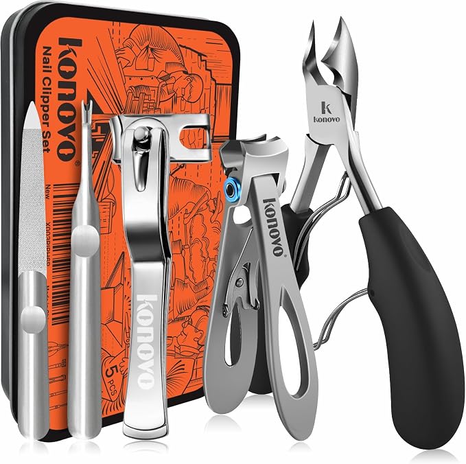 Konovo Toenail Clippers for Seniors Thick Toenails, Toe Nail Clippers Adult by KONOVO