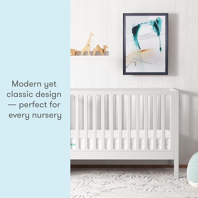 Newton Baby Galileo Standard Crib, Solid Beech Wood in White Color, 3-in-1 - Image 8
