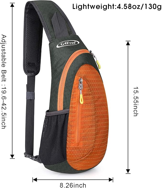 G4Free Sling Bag for Men Women, Small Crossbody Backpack Lightweight Chest - Image 3