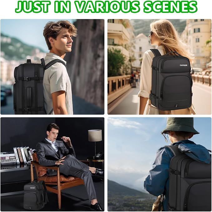 Travel Backpack for Men & Women - 40L Expandable Carry-On Backpack - Image 8
