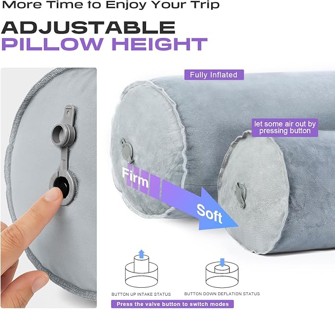 ETROL Inflatable Body Pillow for Adults, 35-inch Long Pillows for Bed, Bolster - Image 4