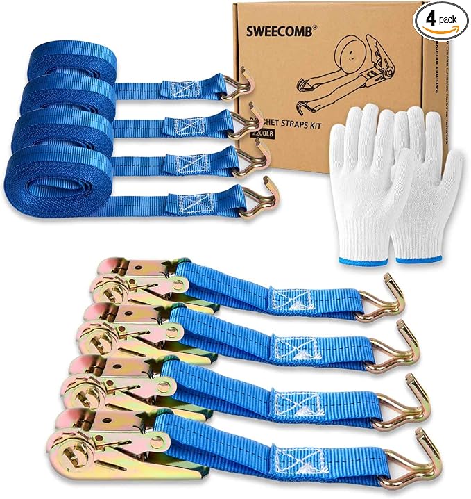 Ratchet Straps, 1 Inch x 16.4 Feet by Sweecomb