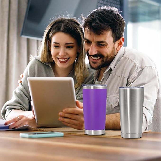 20 oz Tumbler with lid Double Wall Vacuum Insulated Tumblers Stainless Steel - Image 9