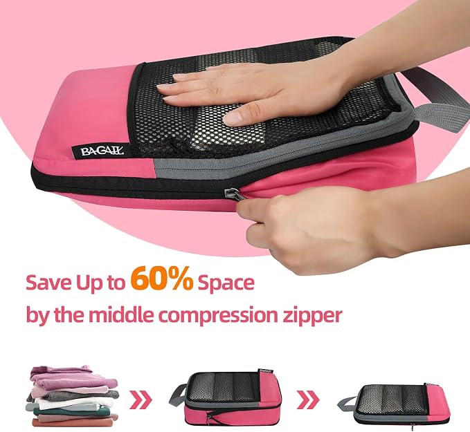 BAGAIL 4 Set/6 Set/8 Set Compression Packing Cubes Travel Accessories - Image 4
