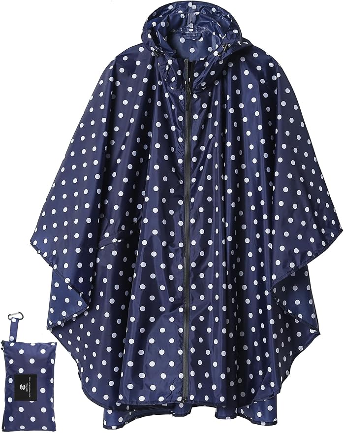 SaphiRose Unisex Rain Poncho Raincoat Hooded by SaphiRose