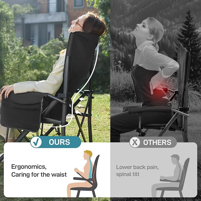 EVER ADVANCED Oversized Folding Camping Chair - Image 2