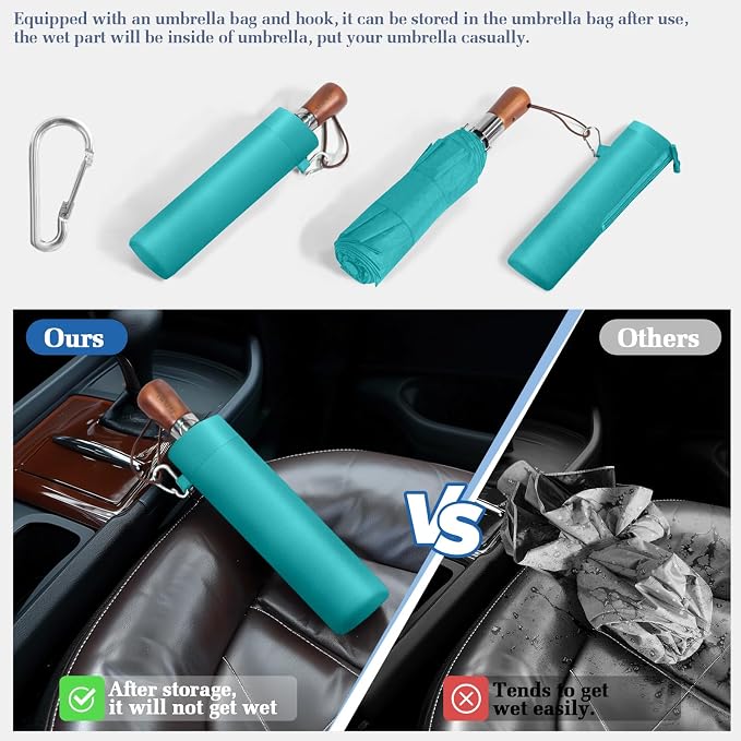 3T Wind Armor Travel Umbrella Compact Easy Auto Open Close Folding Umbrellas - Image 6