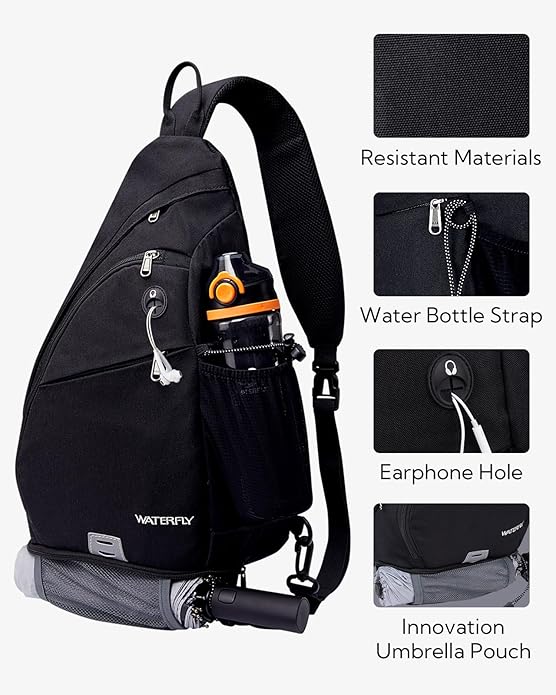 WATERFLY Large Crossbody Sling Bag: Over Shoulder Backpack Daypack Casual Cross - Image 4