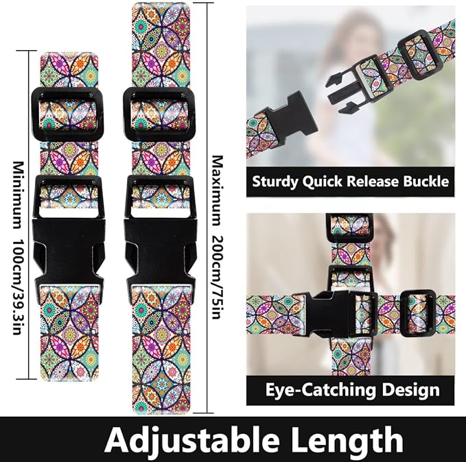 2 Pack Luggage Straps for Suitcases Adjustable Luggage Belt TSA Approved - Image 2