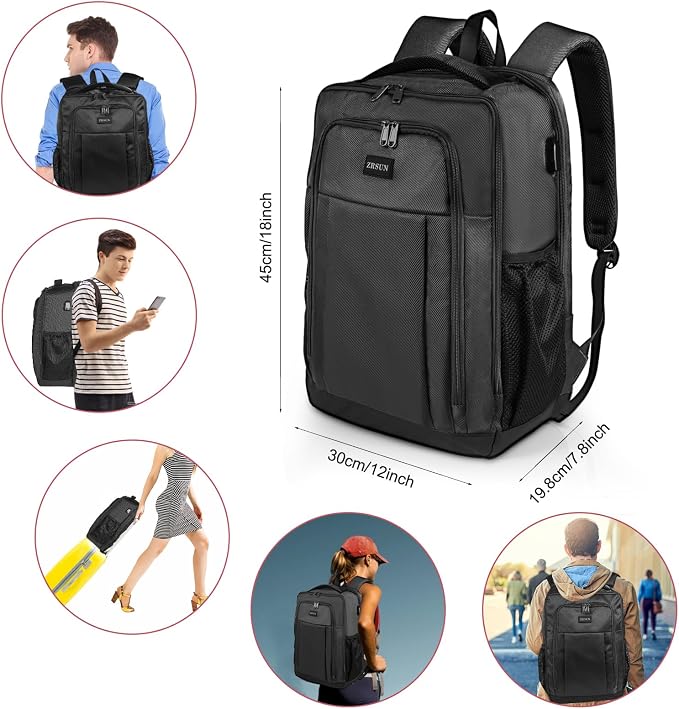 Travel Laptop Backpack for Men and Women, Business Anti Theft Slim Sturdy - Image 6