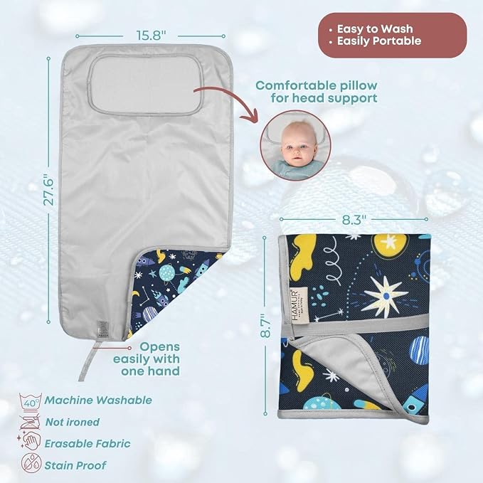 HAMUR HOME Portable Baby Changing Pad – Waterproof, Foldable & Lightweight - Image 3