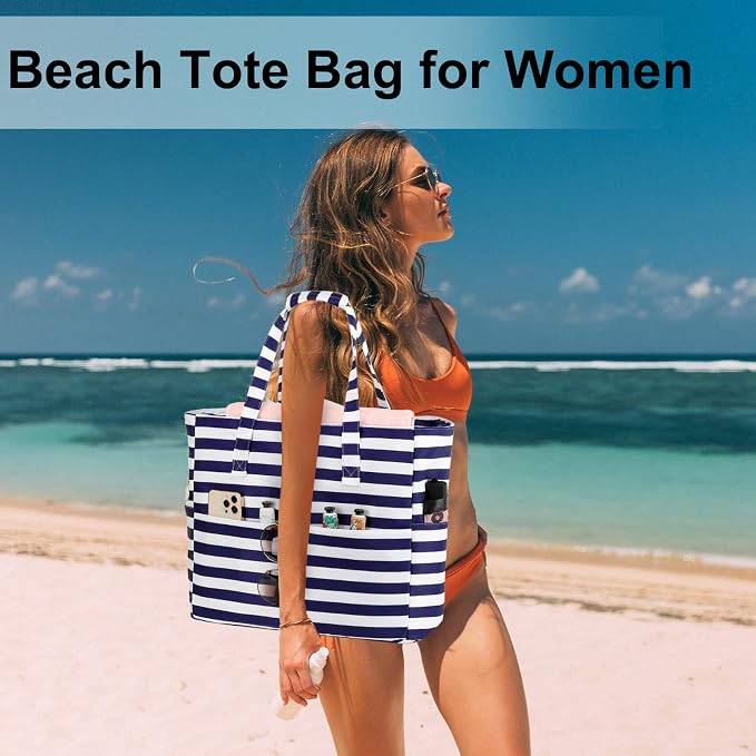 LEDAOU Beach Bag Waterproof Sandproof Women Tote Bag Pool Bag - Image 4