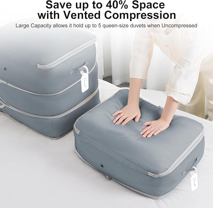 DIMJ Comforter Storage Bag - 110L Ultra Space Saving Self Compression Organize - Image 2