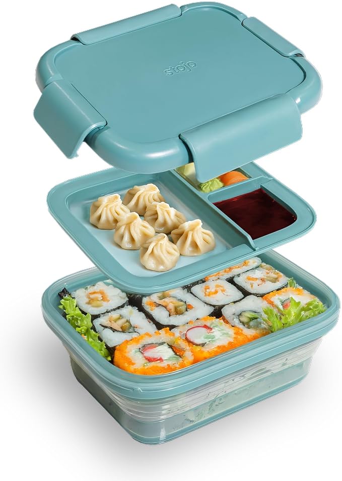 STOJO Collapsible Bento Box, Leak-Proof, Microwave & Dishwasher Safe, Premium - Image 8