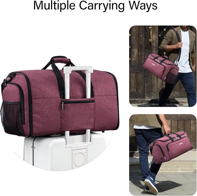 Hanke Carry on Garment Bags for Travel, Convertible Duffle Bag Luggage Bag - Image 7