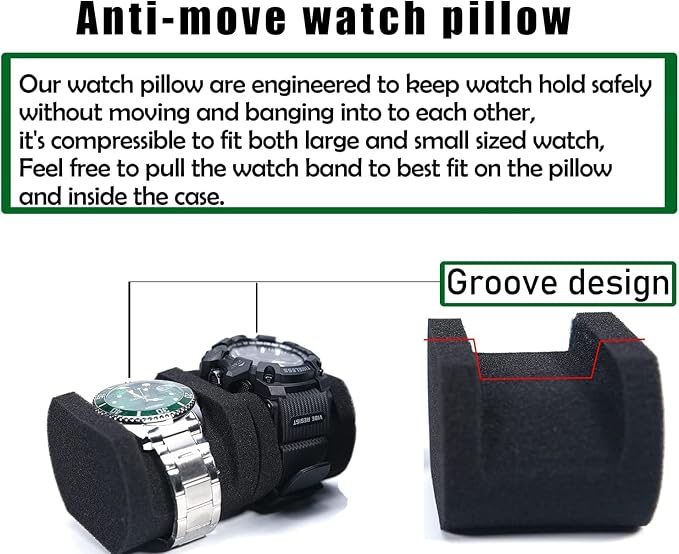 Hard Watch Travel Case, 3 slots Watch Roll Case Storage and Organizer - Image 4