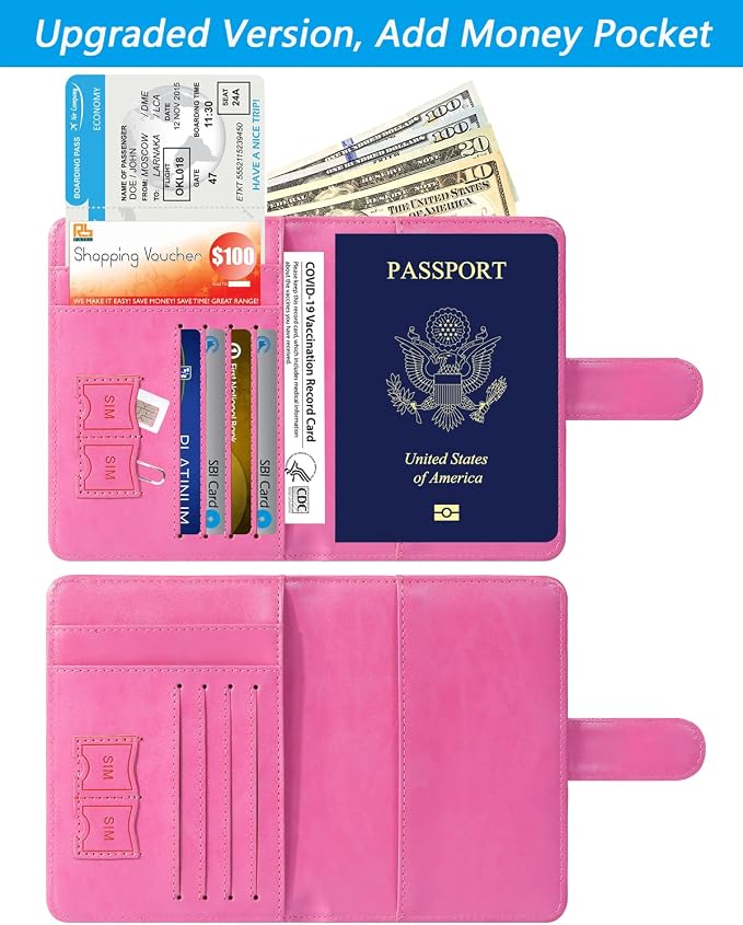 Passport Holder Cover Wallet RFID Blocking Leather Card Case Travel Accessories - Image 4