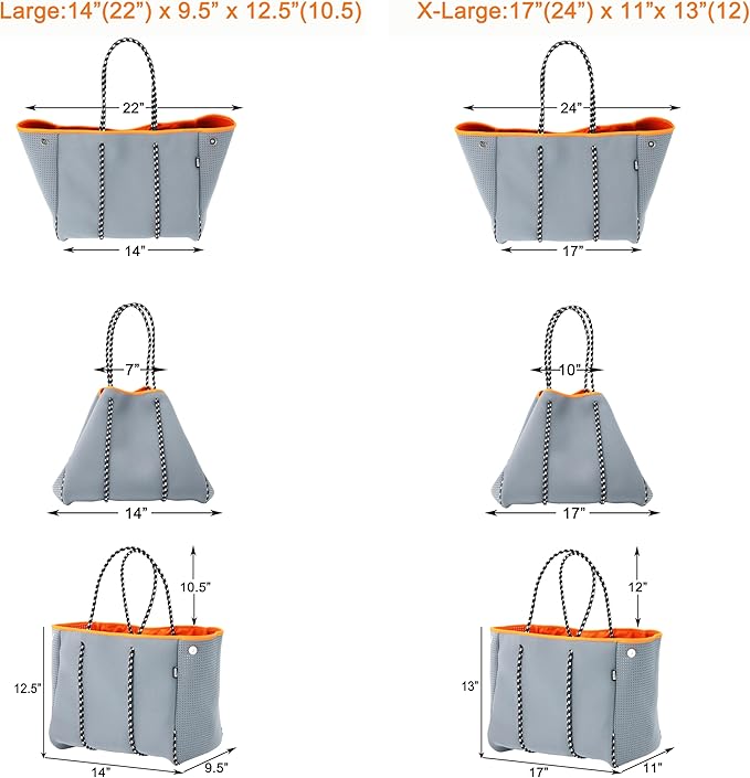 QOGiR Neoprene Multipurpose Beach Bag Tote - Image 4
