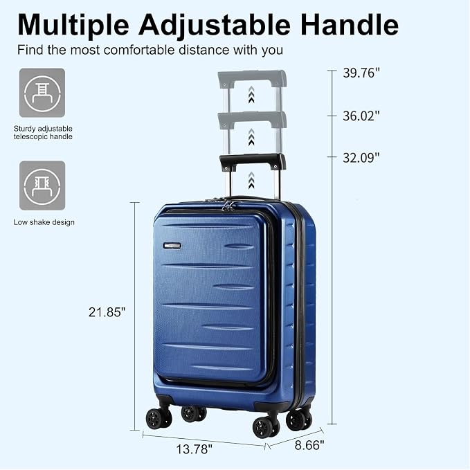 Carry On Luggage 22×14×9 Airline Approved, 20 Inch Lightweight ABS+PC Hard - Image 8