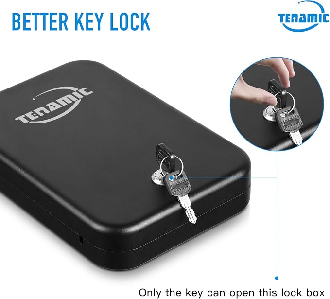 Tenamic Pistol Safe, Portable Travel Gun Safe, Solid Steel Handgun Lock Box - Image 4