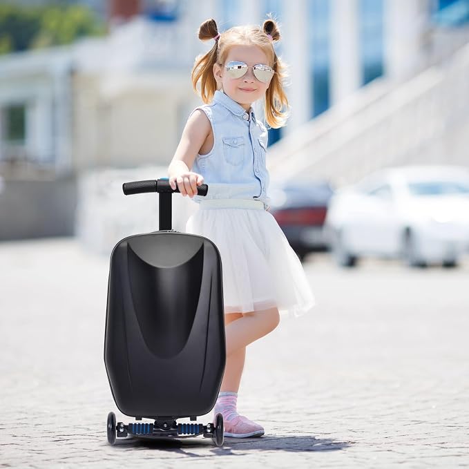 20" Scooter Suitcase for Kids, 2-in-1 Ride On Luggage - Image 8